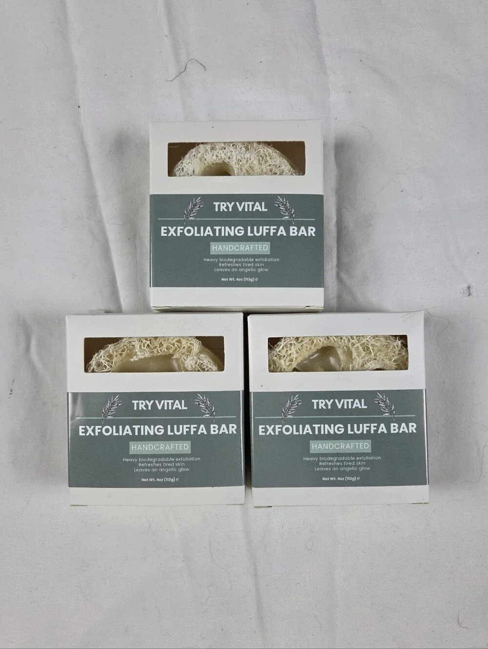 Try Vital Lavender 4oz Exfoliating Luffa Bar Soaps Lot of 3
